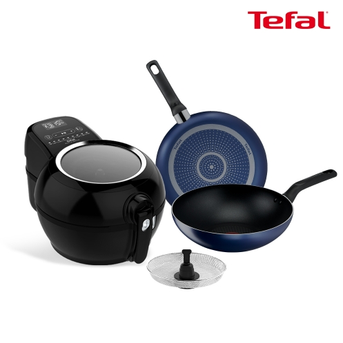 【Tefal】ActiFry氣炸鍋+28cm不沾平炒雙鍋組